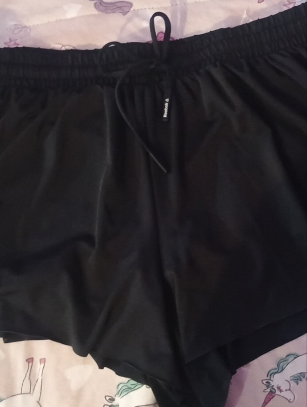 Reebok Black Women's Athletic Drawstring Shorts - Solid Black